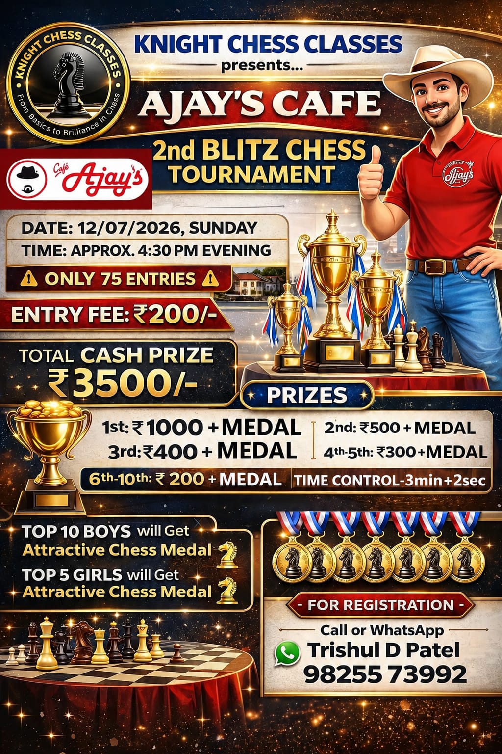 2nd Ajay's Cafe Blitz Chess Tournament brochure